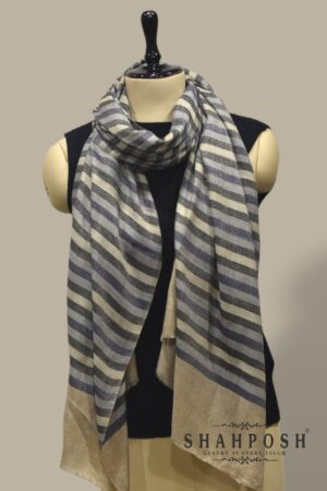 Elegant striped Pashmina Stole, soft, warm, and stylish—perfect for any occasion.