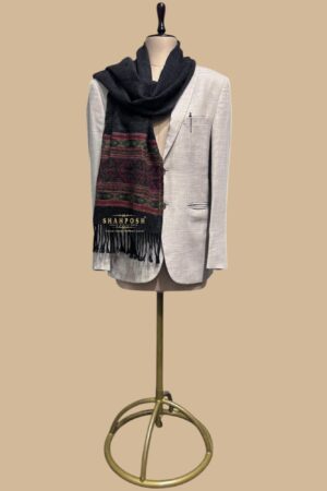 Men Black muffler with ethnic patterns.