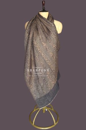 A Shahposh Stole with deep twilight brushed with Pure moonlight.