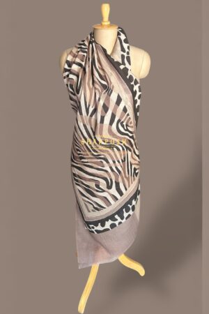 A Shahposh Fine Wool Abstract Animal Print Stole