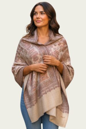 A Shahposh Fine Wool Lightweight Luxury stole with Ancient Motifs