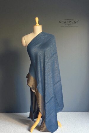 A Shahposh Luxe Fine Wool Teal-Gold Twilight shawl